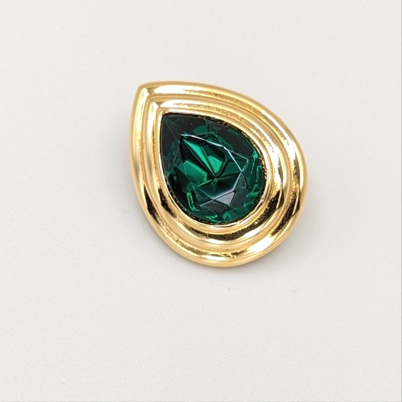 Kenneth Jay Lane Jewelry - Kenneth Jay Lane Emerald Tone Teardrop Enhancer Pendant